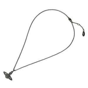 【送料無料】 ヴィヴィアン ウエストウッド ネックレス Vivienne Westwood ペンダント アクセサリー MINI BAS RELIEF PENDANT RUTHENIUM Black Diamond