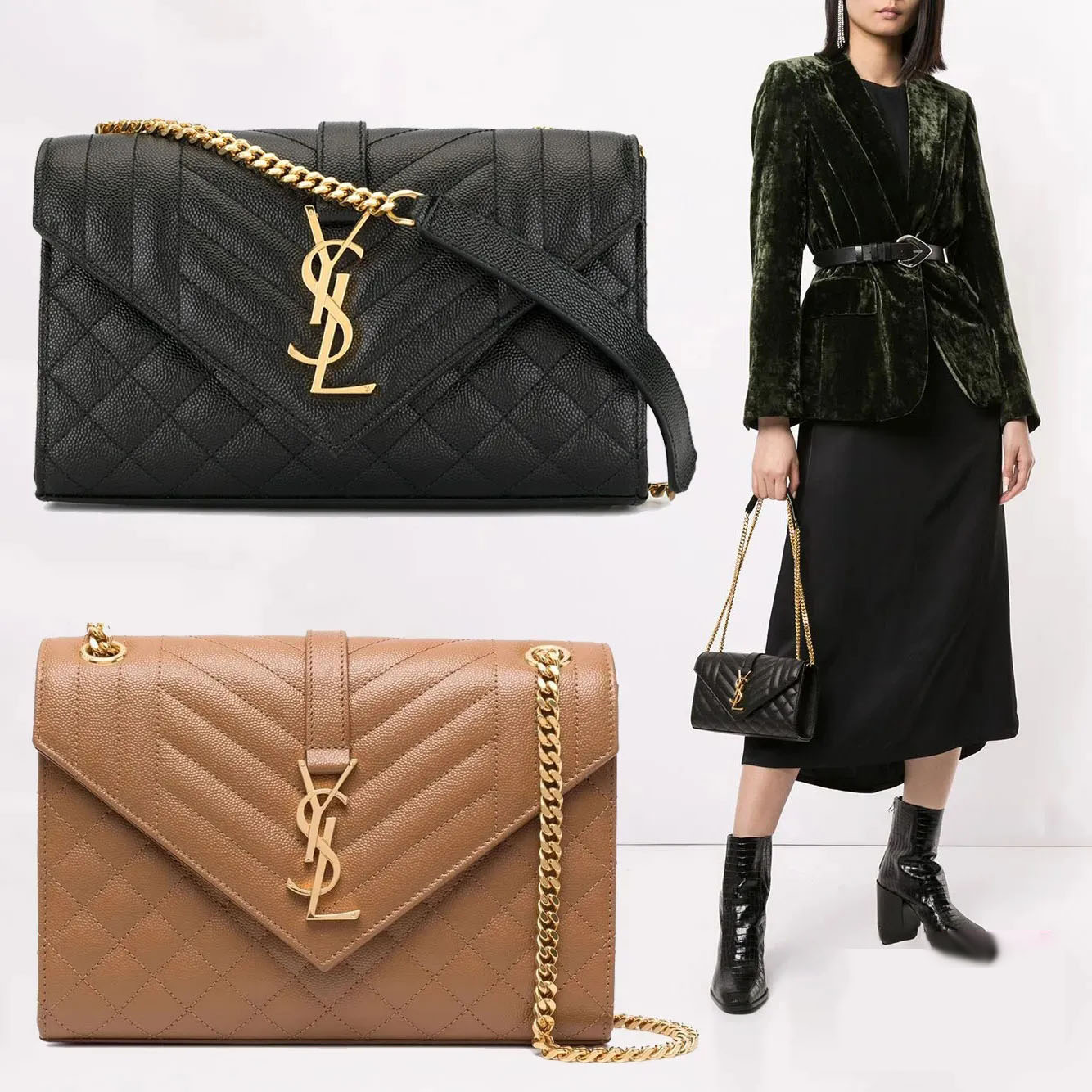 【Saint Laurent】エンベロープ ショルダーバッグ S