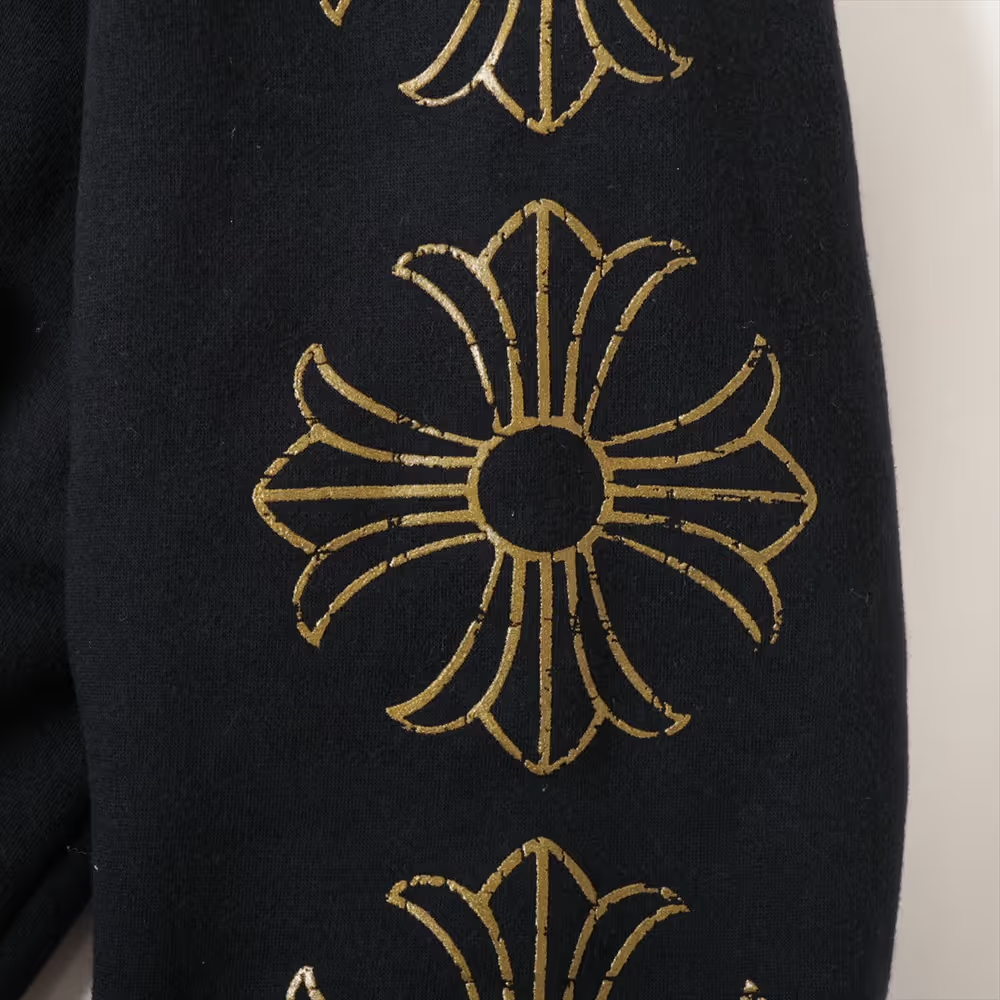 クロムハーツ パーカー コットン サイズL ブラック ホースシュー CHプラス