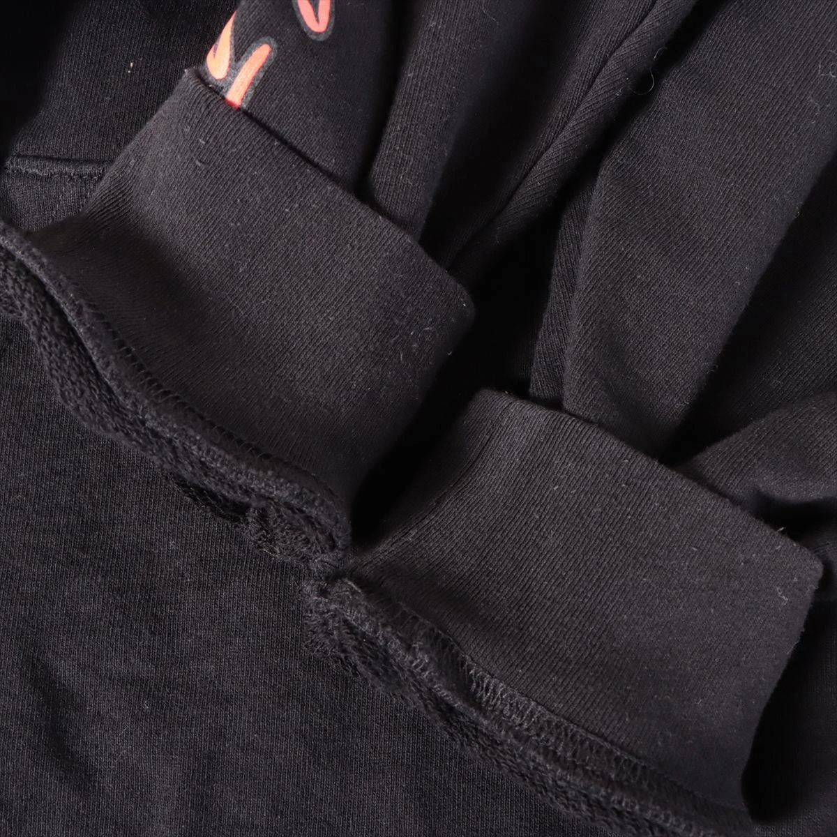 クロムハーツ パーカー コットン ブラック MATTY BOY STAY FAST RACE TEAMフーディ