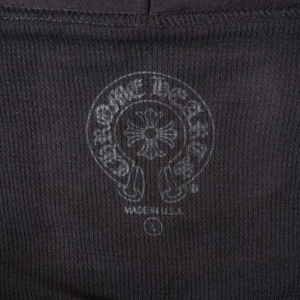 クロムハーツ パーカー コットンブラック ダガージップ 袖ロゴ