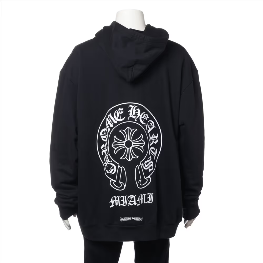 クロムハーツ パーカー コットン  ブラック ホースシュー マイアミ限定