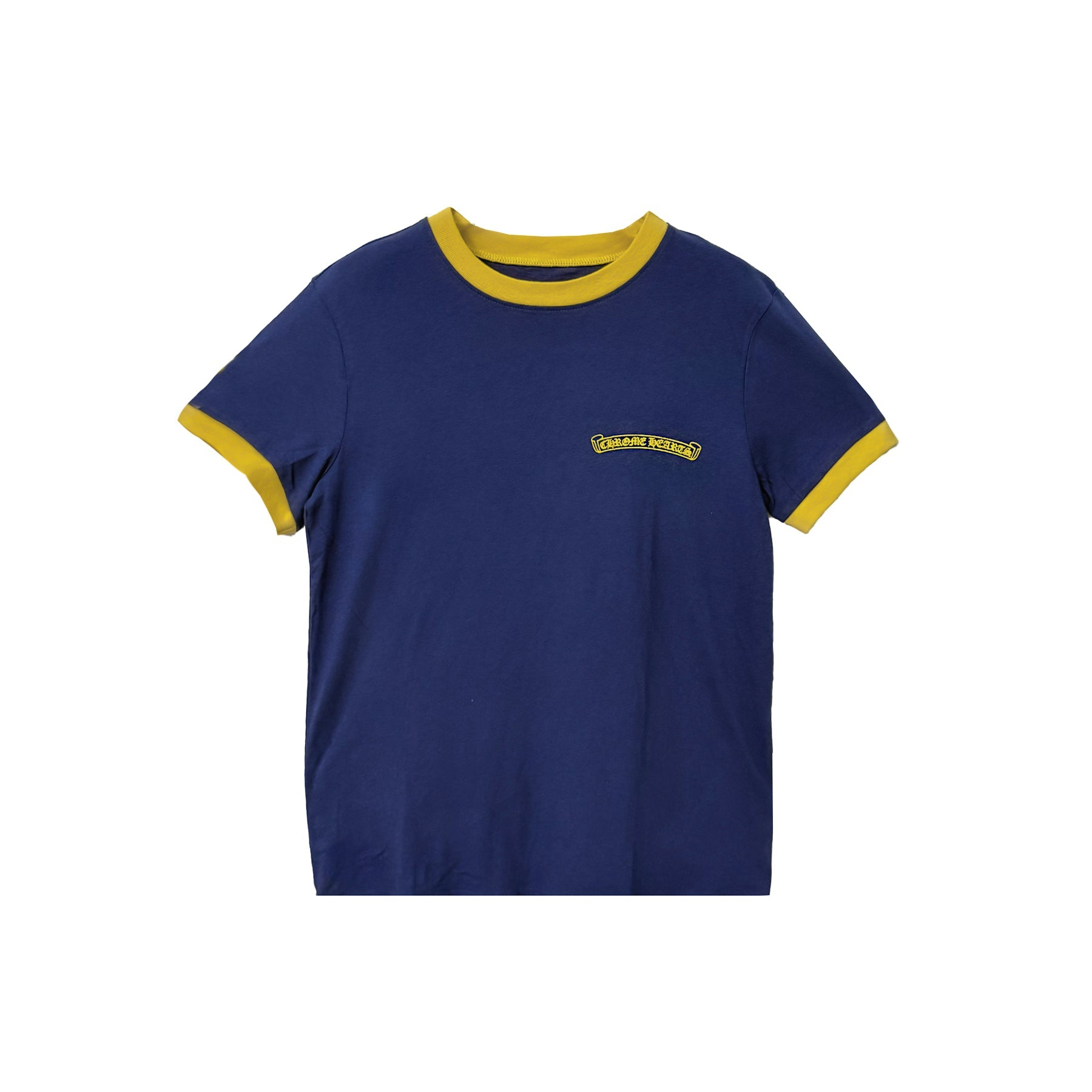 クロムハーツ ブルー イエロー レディース リンガーTシャツ 正面