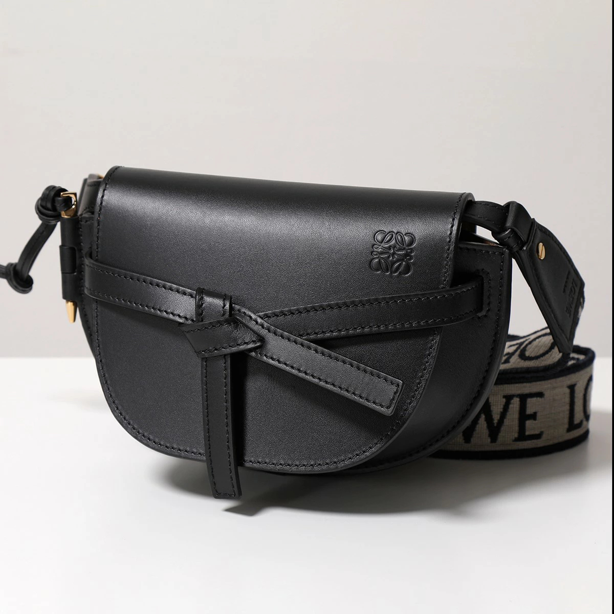 LOEWE ロエベ ショルダーバッグ GATE DUAL MINI A650N46X13 レディース ゲート デュアルバッグ ミニ クロスボディ レザー ジャガード 1100/BLACK