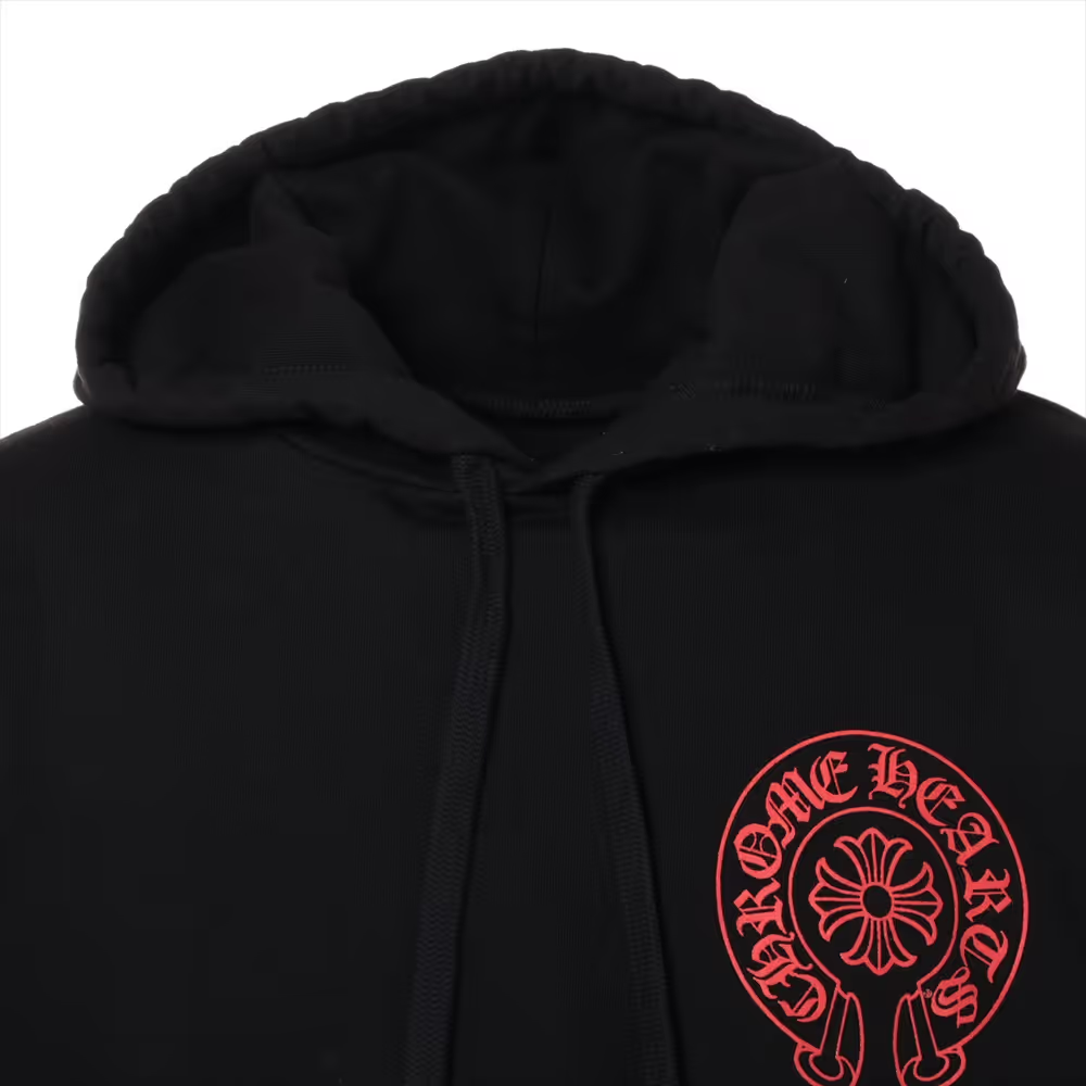 クロムハーツ パーカー コットン  ブラック×レッド