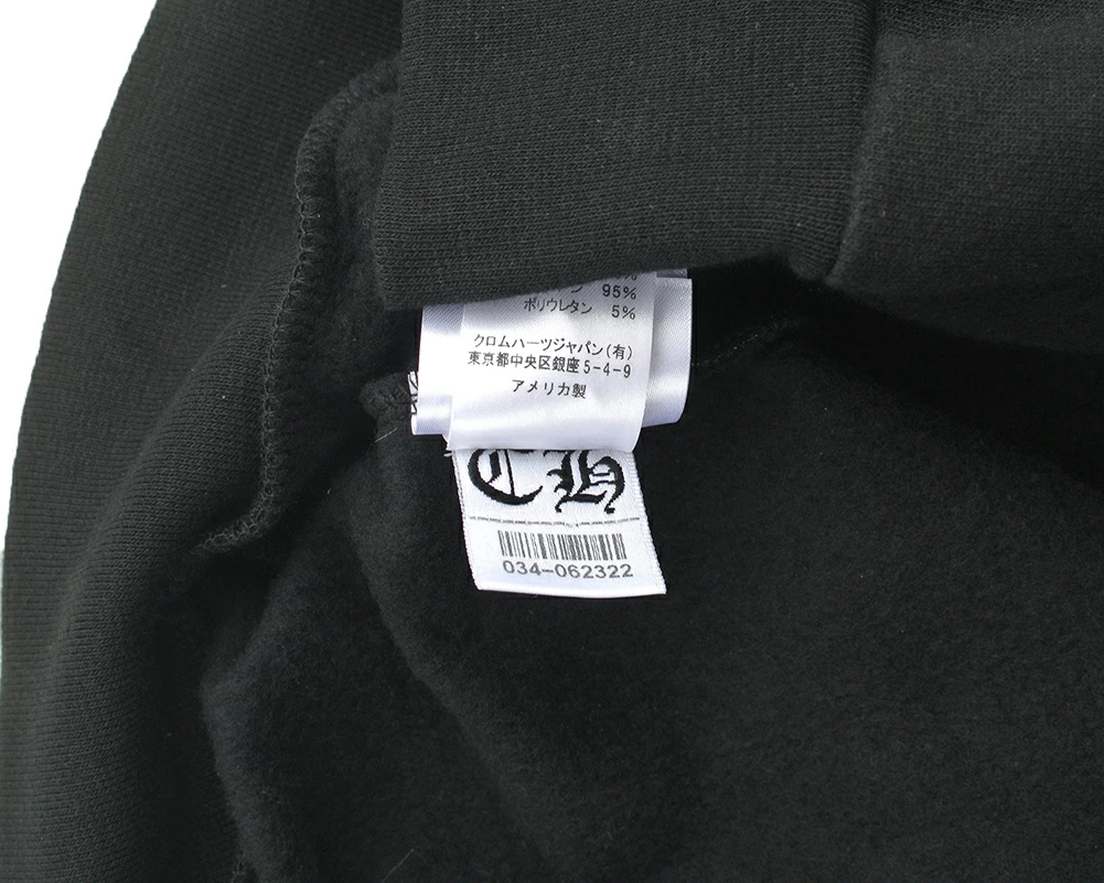 クロムハーツ パーカー コットン  ブラック ステンシルプリント オンライン限定