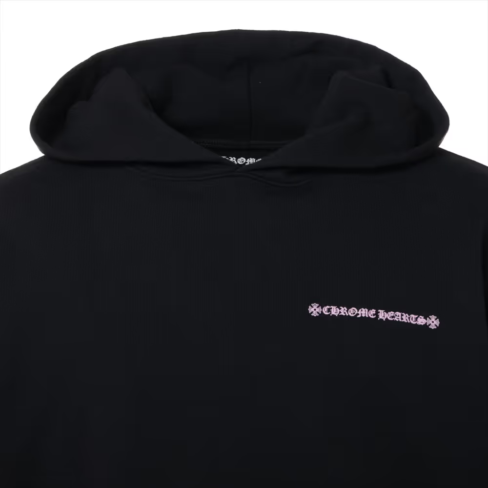 クロムハーツ マッティボーイ パーカー コットン ブラック×ピンク アーチロゴ
