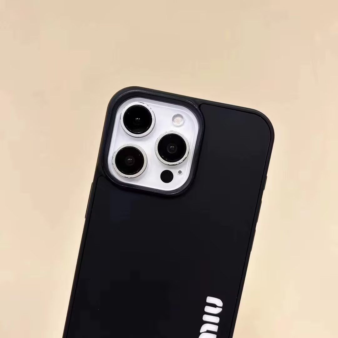 MIUMIU iPhone 15 iPhone 15Pro iPhone 15Pro Max iPhone 15Plus   耐衝撃  iPhoneケース ミュウミュウ ストラップ付き　ブラック　ブルー