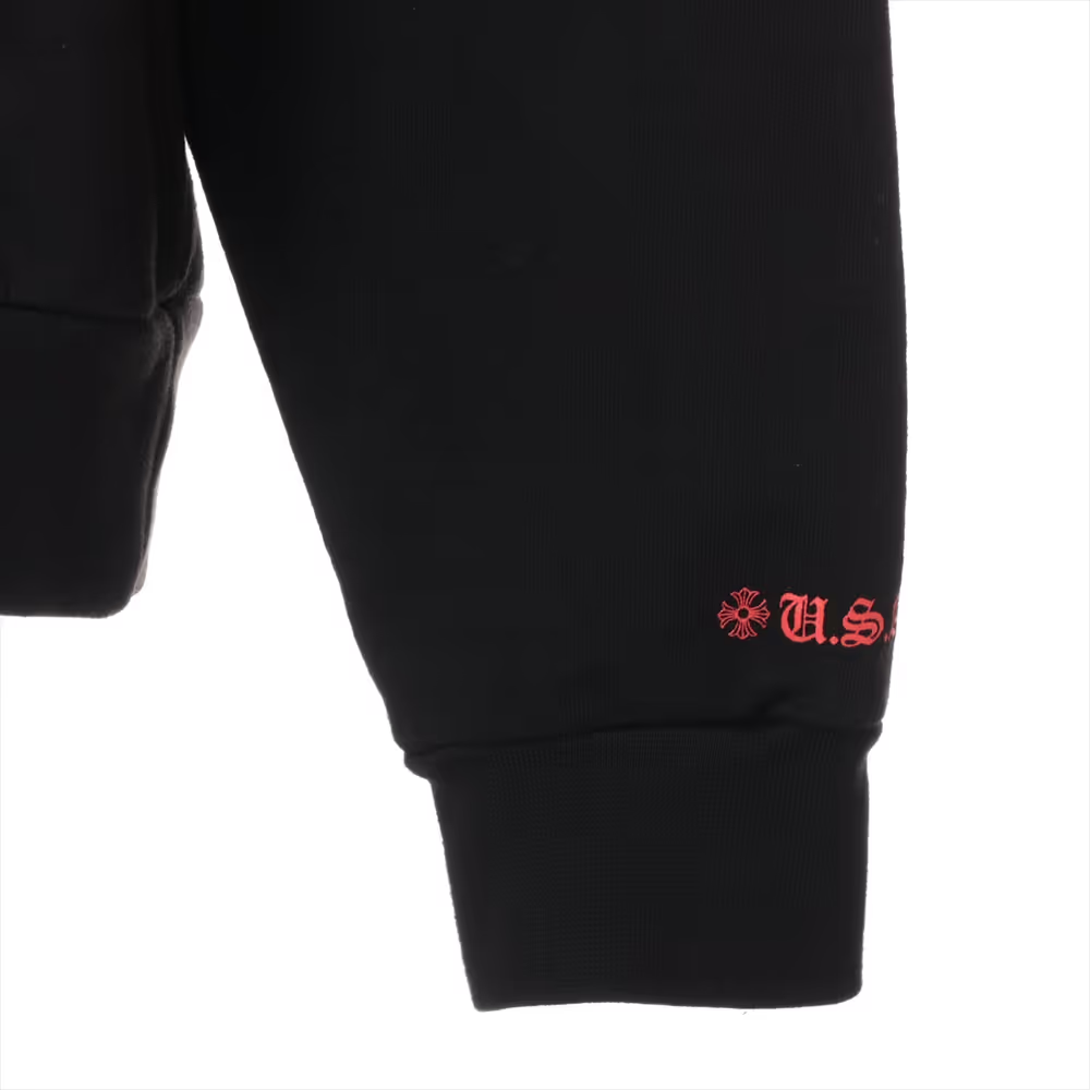 クロムハーツ パーカー コットン  ブラック×レッド