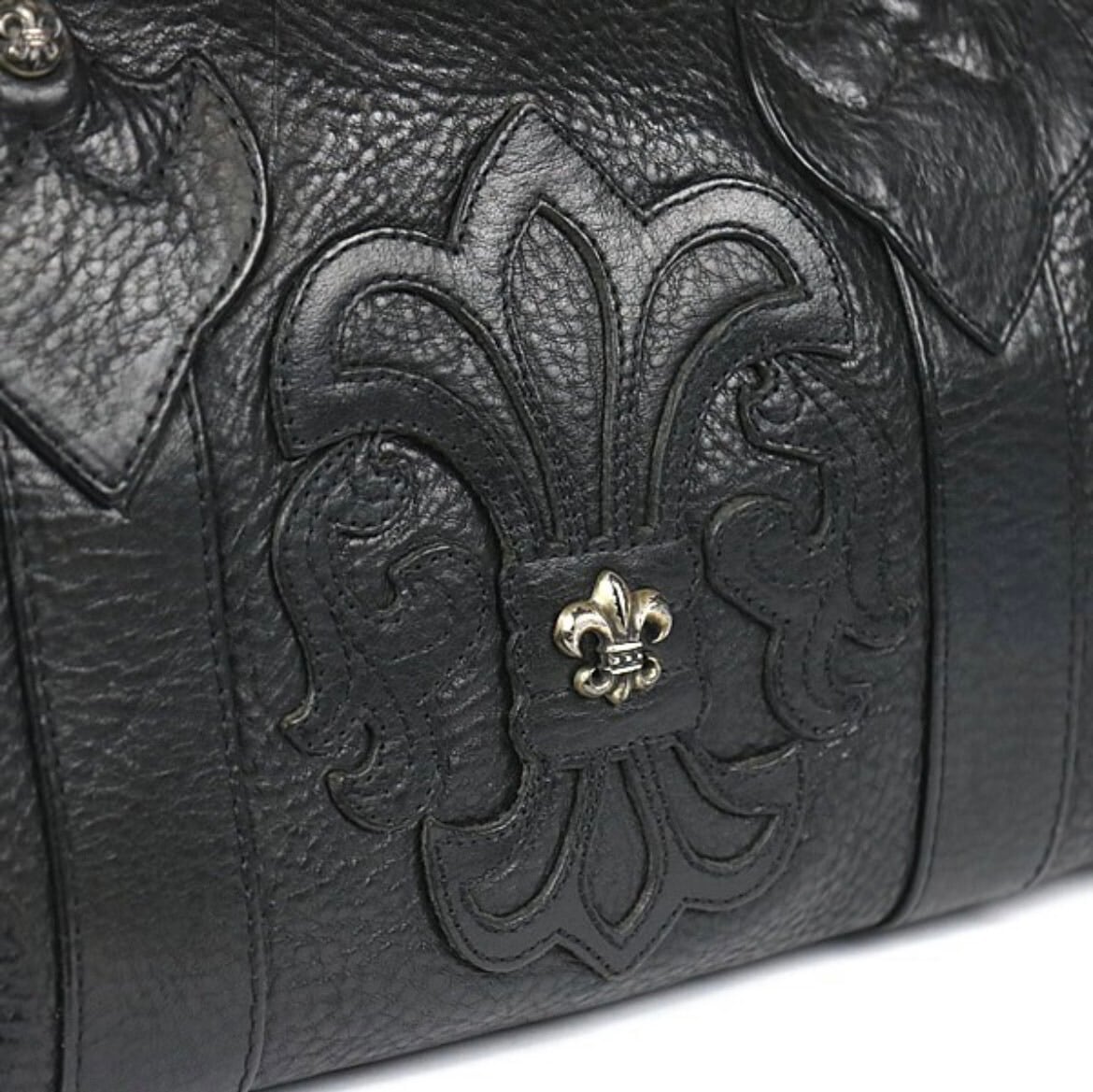 CHROME HEARTS クロムハーツ モニカ ハンドバッグ BSフレア レザー メンズ シルバー