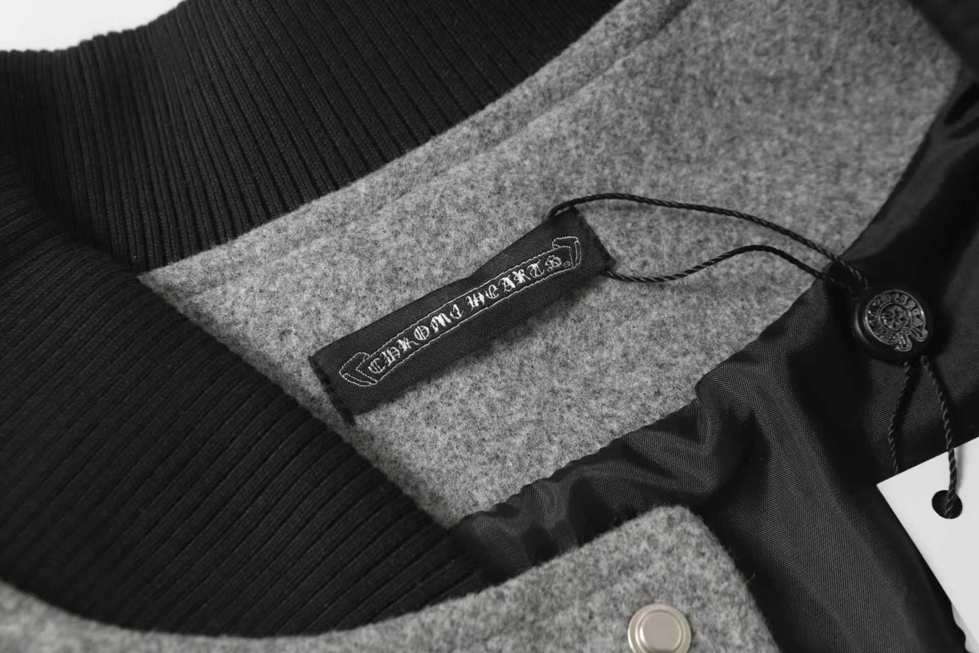 【Chrome Hearts】クロムハーツ マルチクロス グレー×ブラック バーシティジャケット