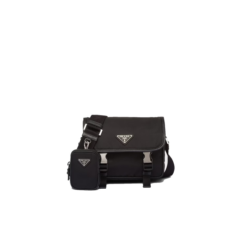 Re-Nylon xサフィアーノレザー ショルダーバッグ