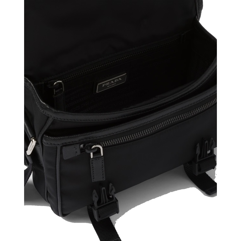 Re-Nylon xサフィアーノレザー ショルダーバッグ