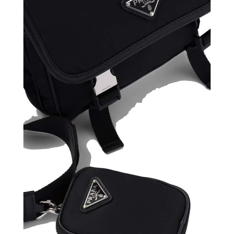 Re-Nylon xサフィアーノレザー ショルダーバッグ