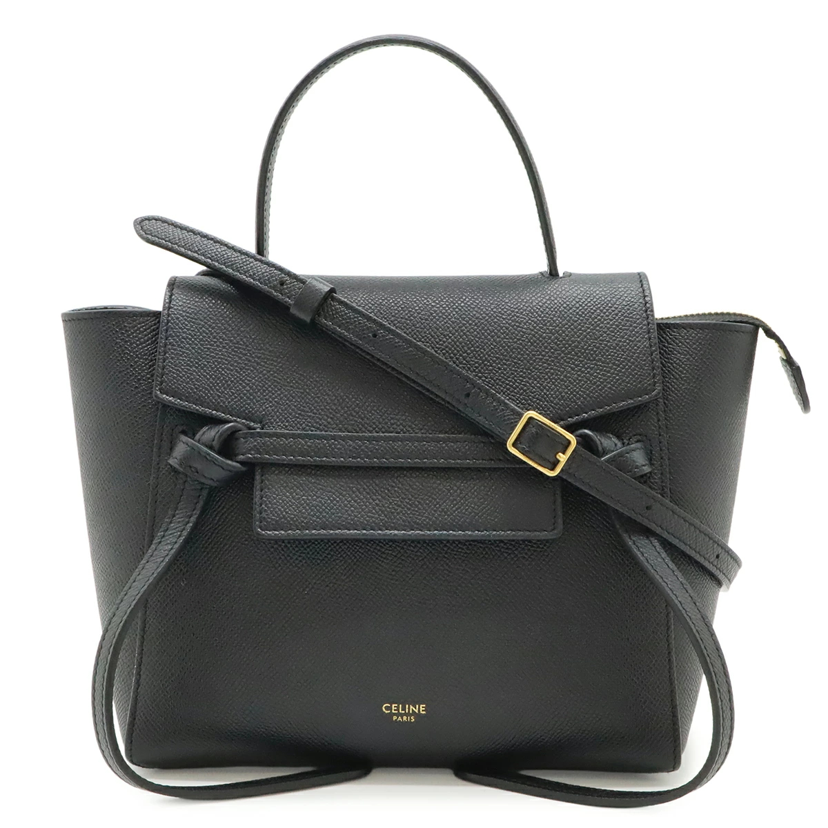  CELINE ベルトバッグ ナノ レザー 2WAY ショルダーバッグ ハンドバッグ レディース
