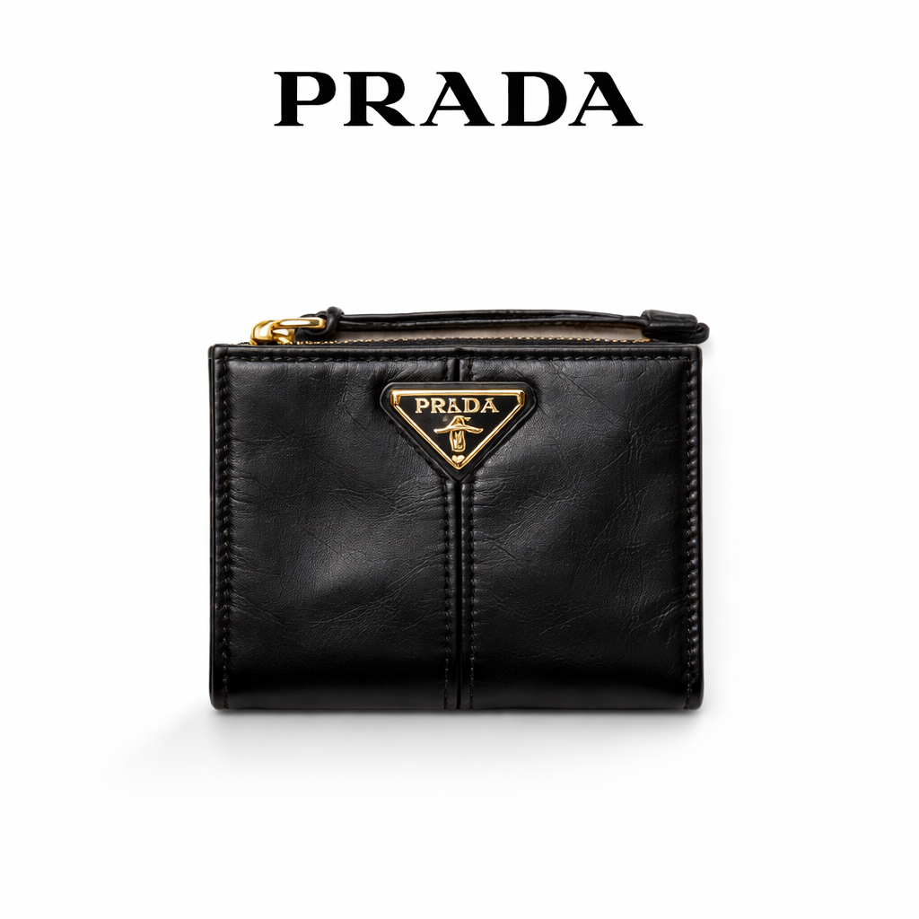 PRADA プラダ ソフトルックスレザー 財布 ゴールド