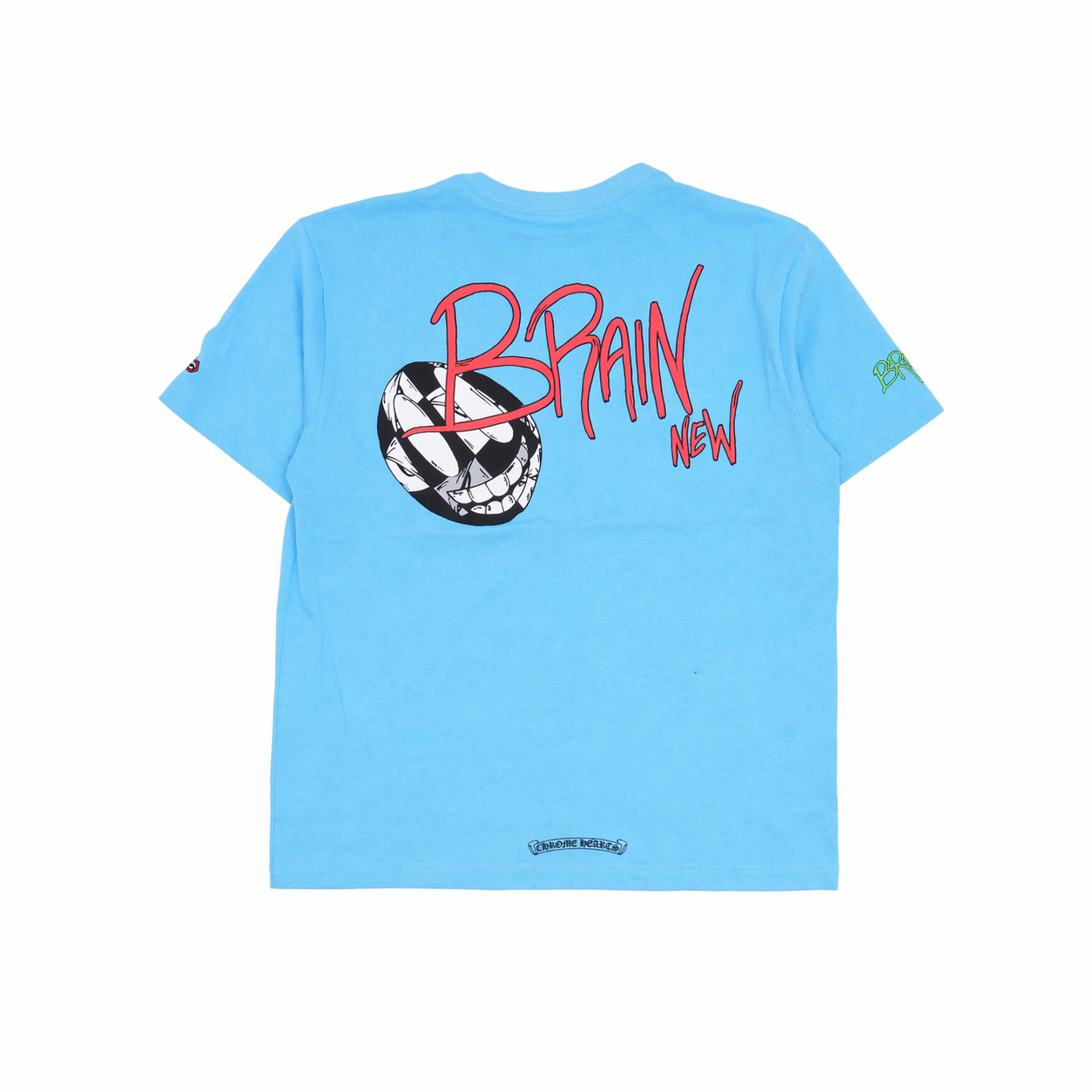 CHROME HEARTS クロムハーツ × マッティボーイ CHROME HEARTS × MATTY BOY BRAIN NEW T-SHIRT BLUE Tシャツ ロゴ グラフィック プリント 半袖 胸ポケット ポケT カットソー L ブルー 青/