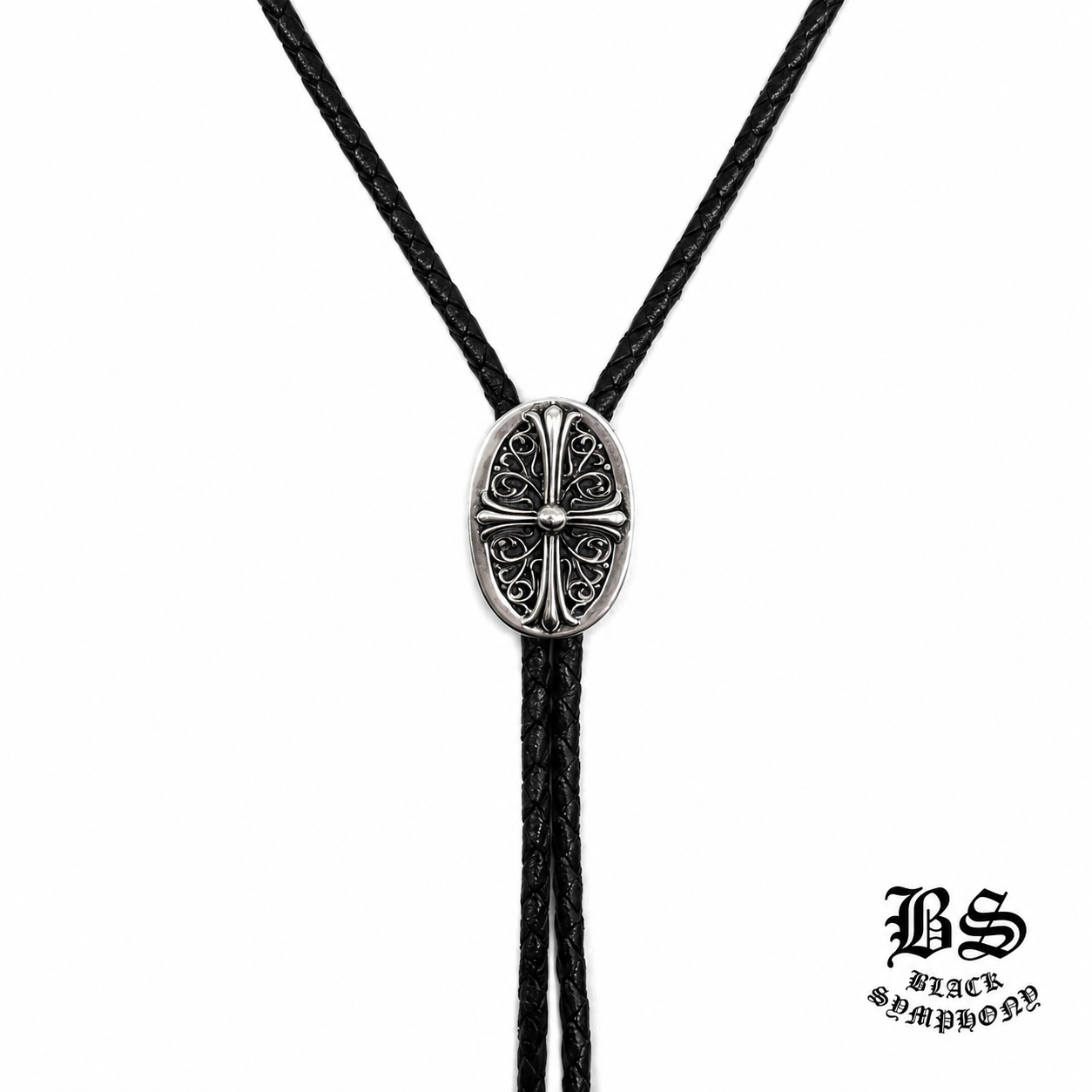 CHROME HEARTS (クロムハーツ) クロスレザーボロタイネックレス