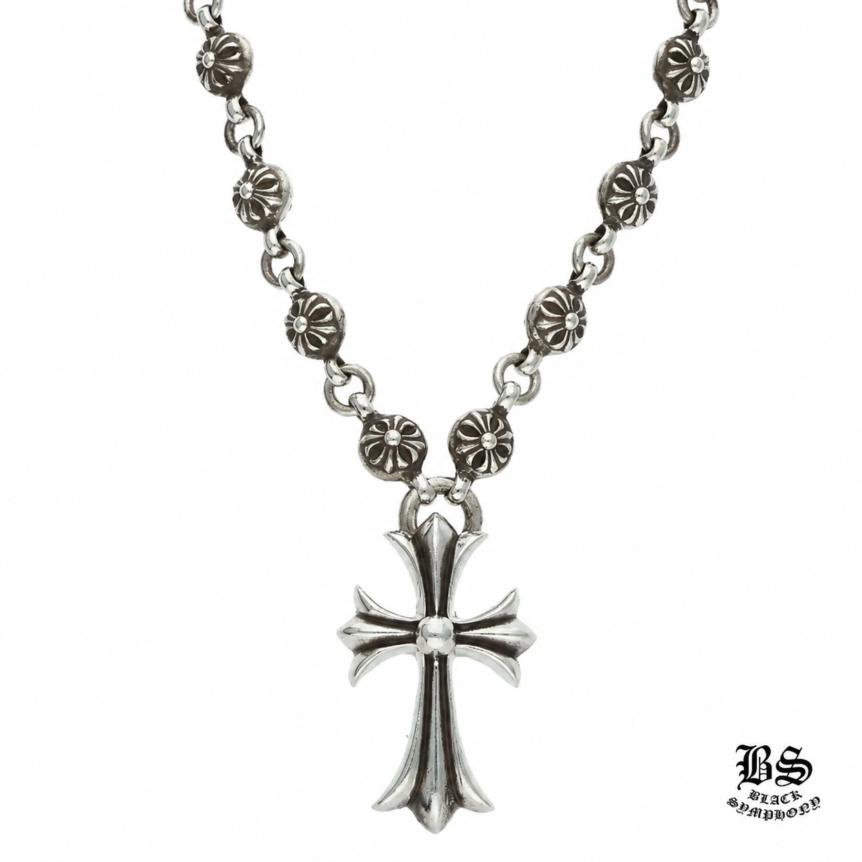 Chrome Hearts シルバーネックレス #1 CRSBL CHN SML CH CRS/クロスボールチェーンスモールCHクロス