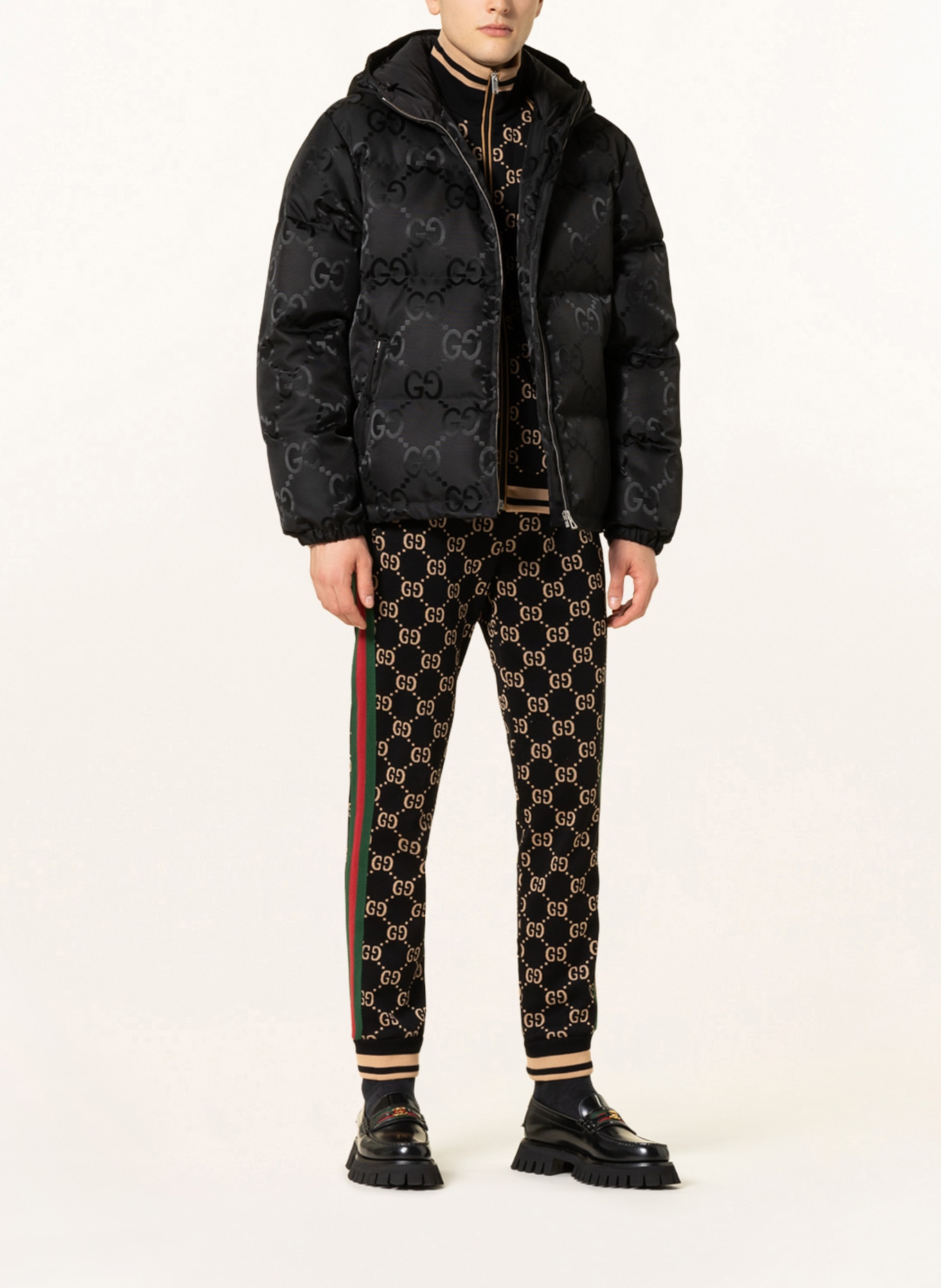 ★GUCCI★ GGジャカード フーデッド ダウンジャケット