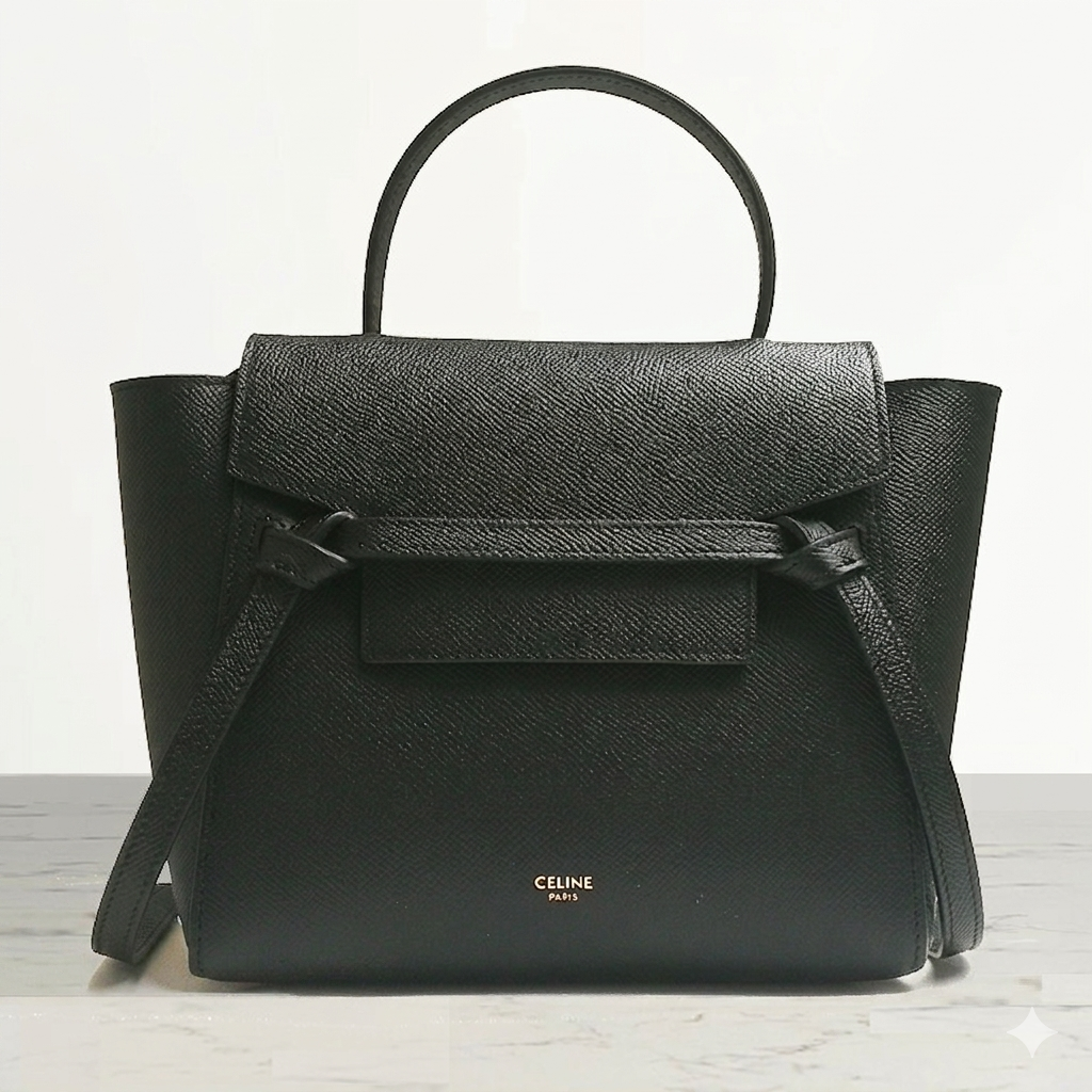  CELINE ベルトバッグ ナノ レザー 2WAY ショルダーバッグ ハンドバッグ レディース