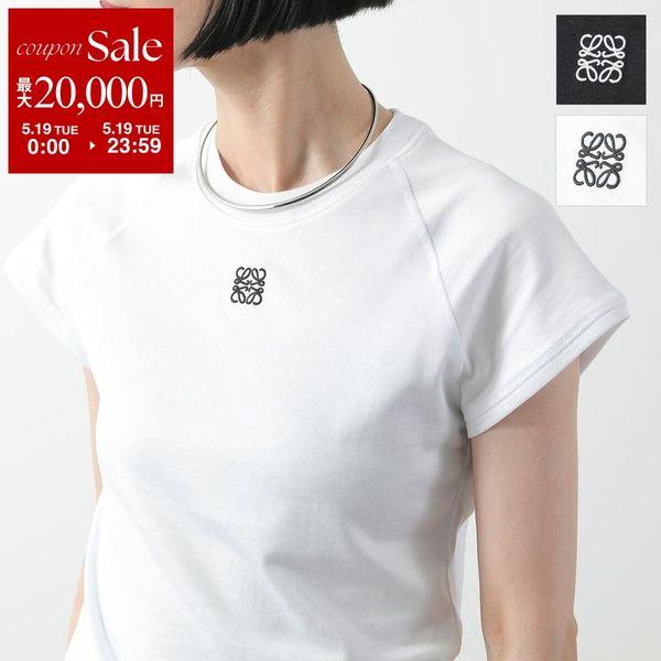 LOEWE ロエベ Tシャツ SMALL FIT T-SHIRT スモールフィット7 半袖 カットソー アナグラム 刺繍 カラー2色  レディース