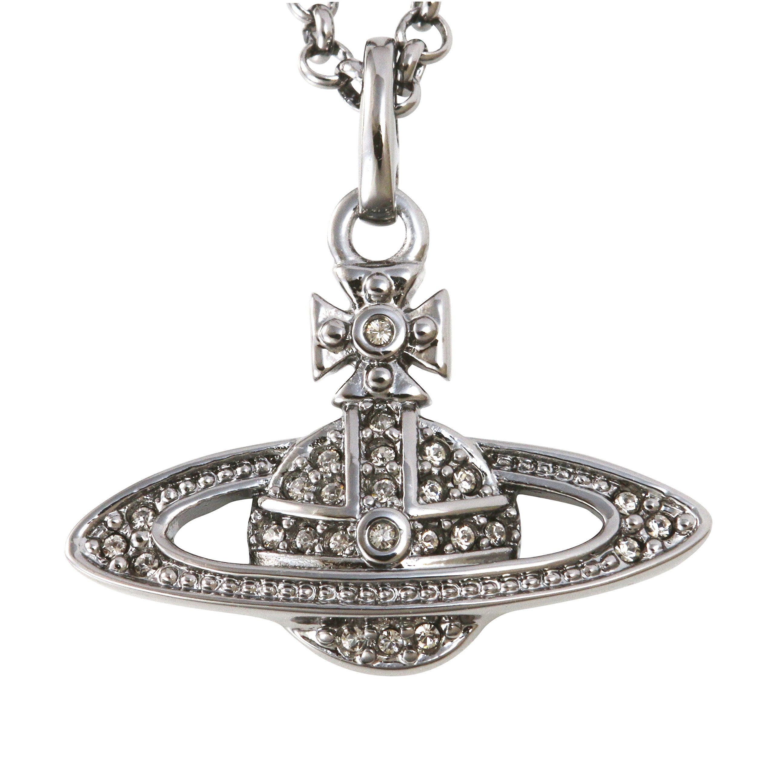【送料無料】 ヴィヴィアン ウエストウッド ネックレス Vivienne Westwood ペンダント アクセサリー MINI BAS RELIEF PENDANT RUTHENIUM Black Diamond