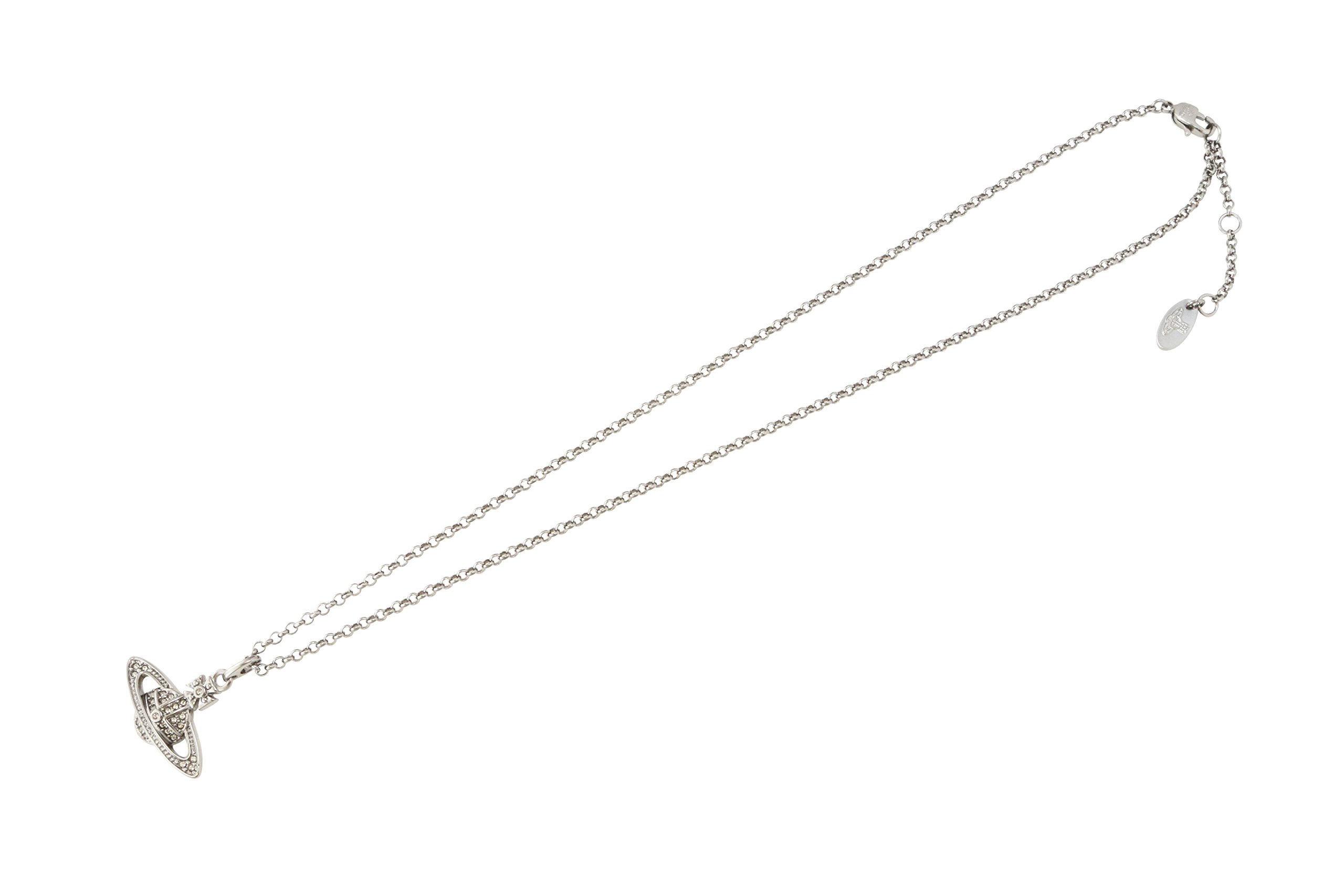 【送料無料】 ヴィヴィアン ウエストウッド ネックレス Vivienne Westwood ペンダント アクセサリー MINI BAS RELIEF PENDANT RUTHENIUM Black Diamond