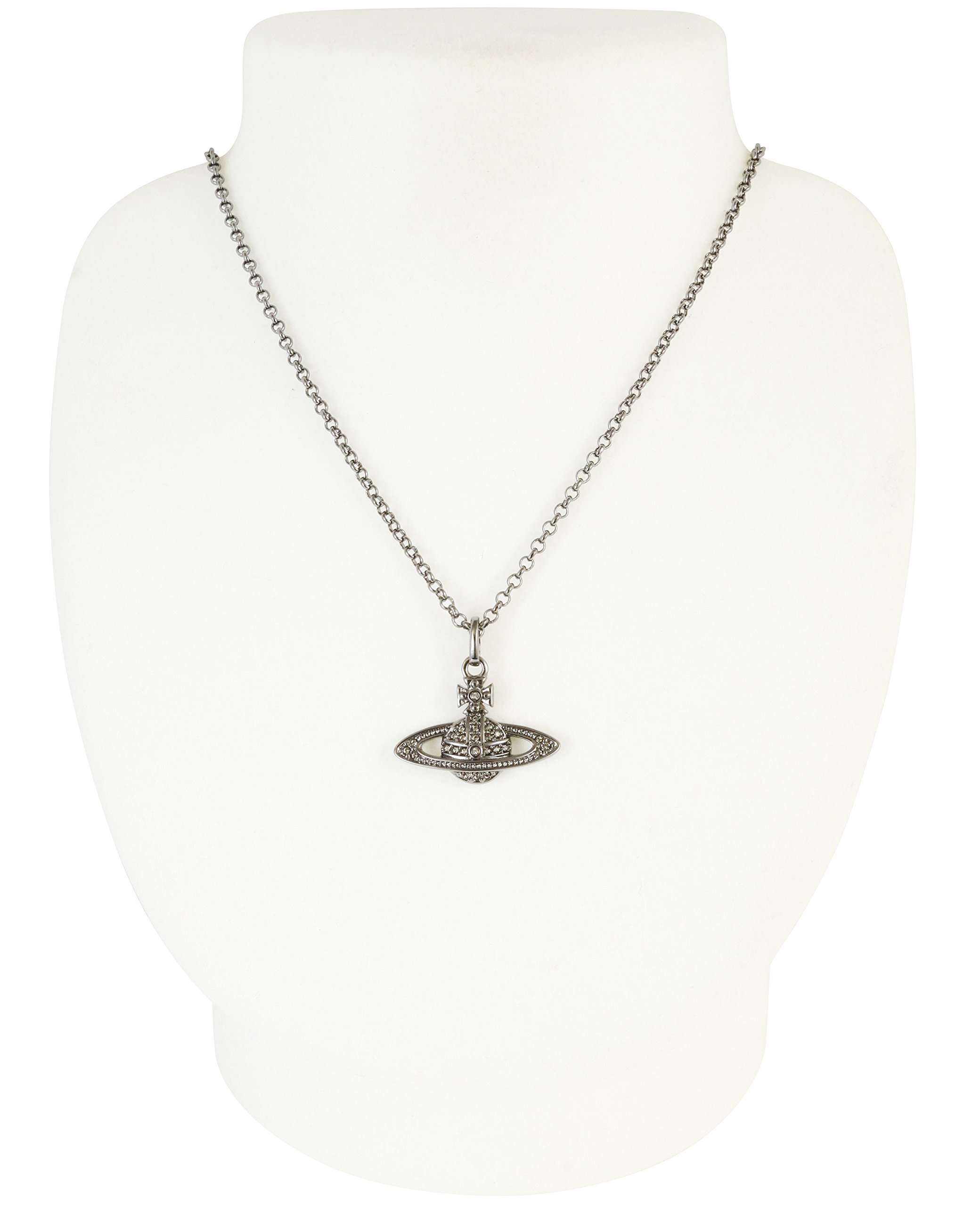 【送料無料】 ヴィヴィアン ウエストウッド ネックレス Vivienne Westwood ペンダント アクセサリー MINI BAS RELIEF PENDANT RUTHENIUM Black Diamond
