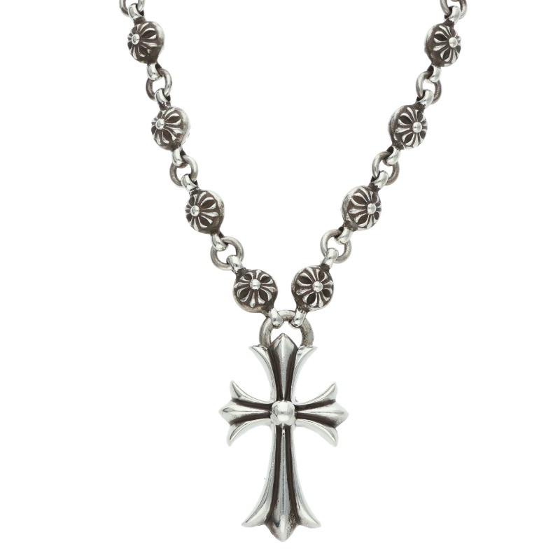 Chrome Hearts Silver Necklace #1 CRSBL CHN SML CH CRS/Cross Ball