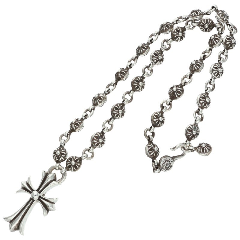 Chrome Hearts Silver Necklace #1 CRSBL CHN SML CH CRS/Cross Ball