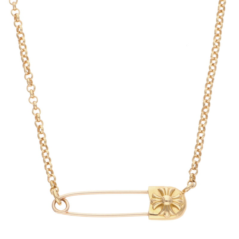 Chrome Hearts ゴールドネックレス 22K SAFETY PIN NECKLACE
