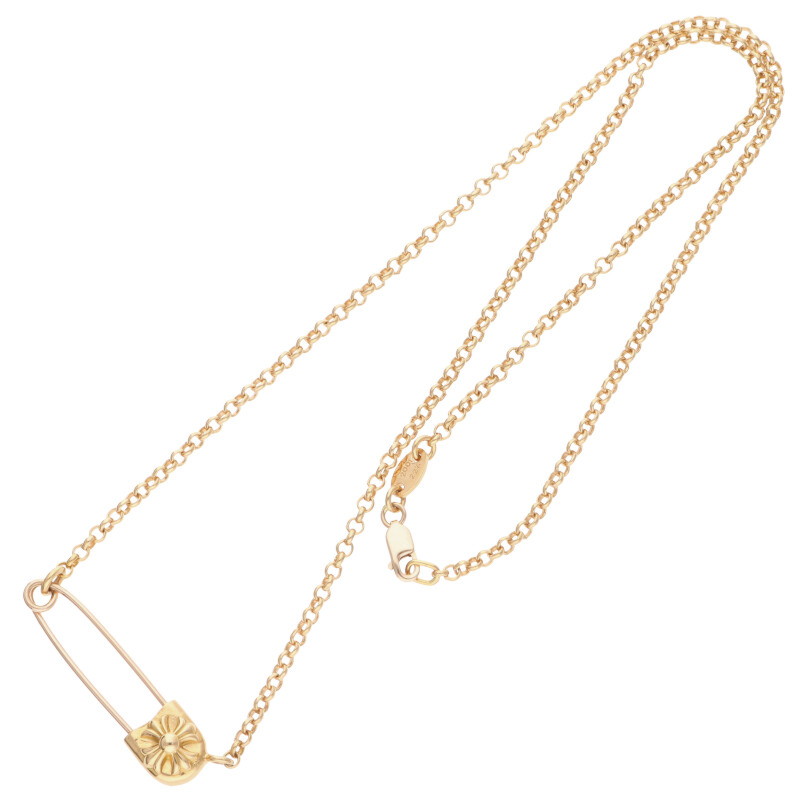 Chrome Hearts ゴールドネックレス 22K SAFETY PIN NECKLACE