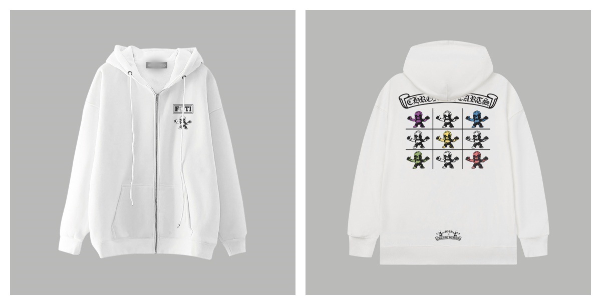 クロムハーツ/Chrome Hearts パーカー ブラック／ホワイト長袖パーカー chhoodie050