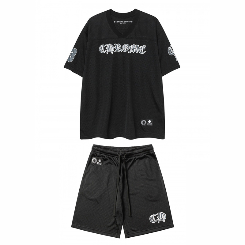 クロムハーツ ショートパンツ ナイロン サイズS~2XL ブラック CHプリント メッシュ