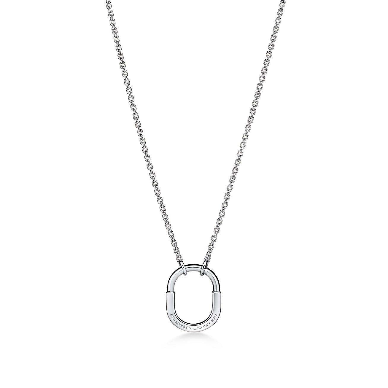 ティファニー ロック スモール ペンダント ホワイトゴールドにダイヤモンドをセッティング