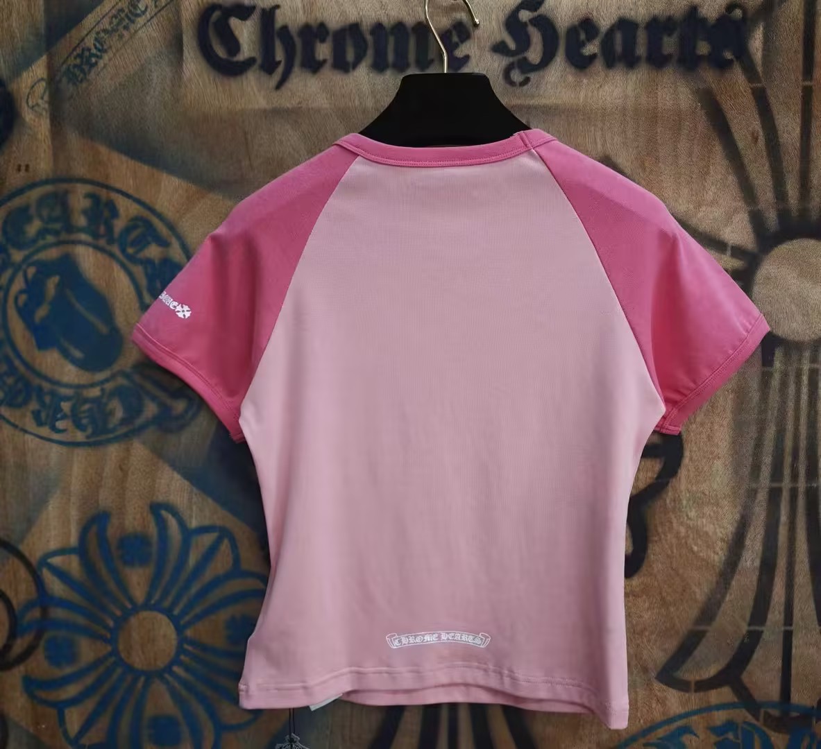 CHROME HEARTS (クロムハーツ) バインロゴ ベビーシャツ Tシャツ レディース
