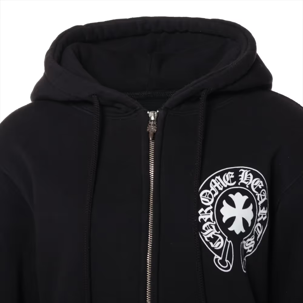 クロムハーツ ホースシュー パーカー コットン×ポリエステル ブラック 裏地サーマル