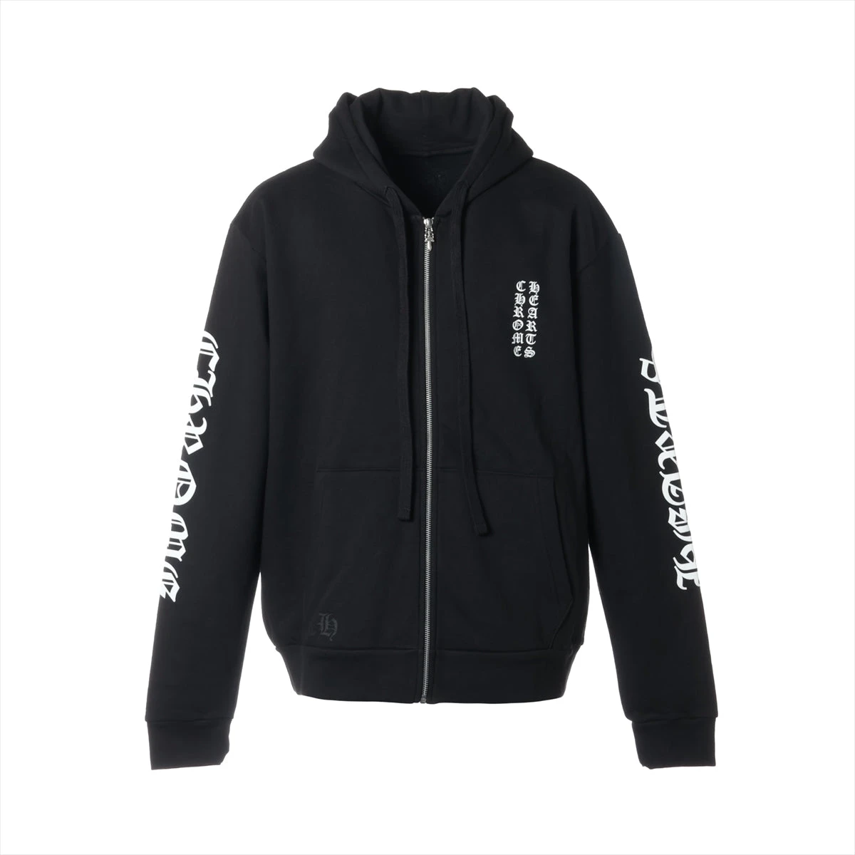 クロムハーツ パーカー コットンブラック ダガージップ 袖ロゴ