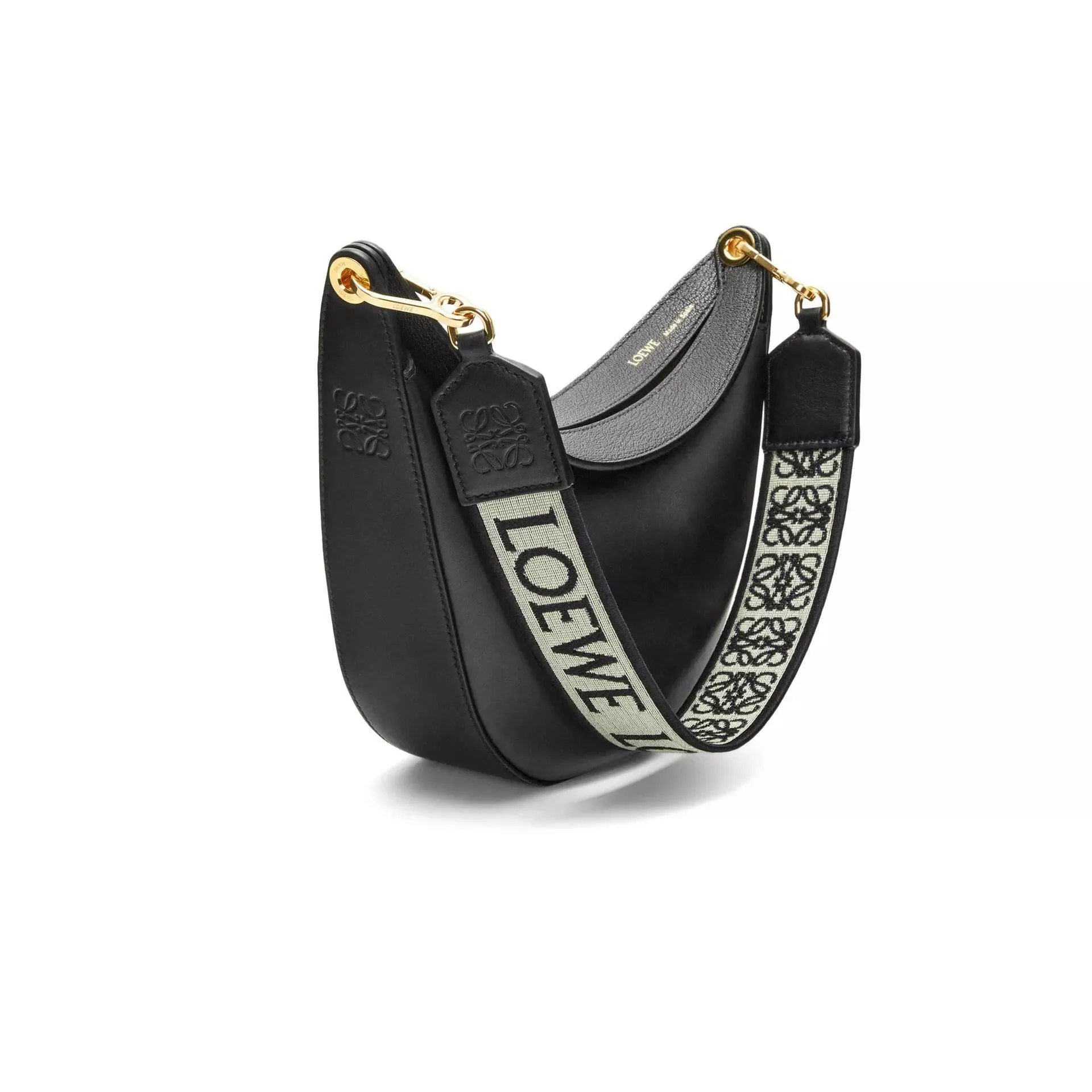 LOEWE サテンカーフ＆ジャカード Luna ホーボー バッグ