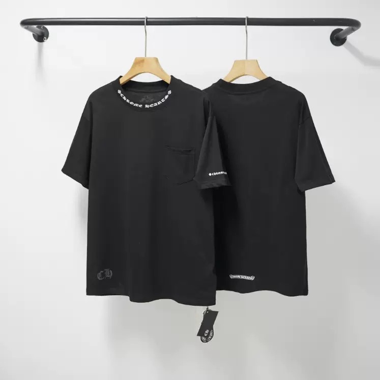 CHROME HEARTS クロムハーツ ネックロゴ入りホワイト半袖Tシャツ