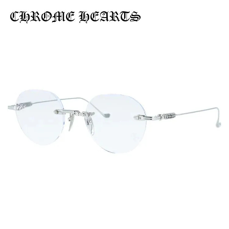 【Chrome Hearts】クロムハーツ メガネフレーム 伊達メガネ CHROME HEARTS SOFFFFFFFFERS I SS 49サイズ フローラル ボストン型 リムレス ツーポイント ユニセックス メンズ レディース