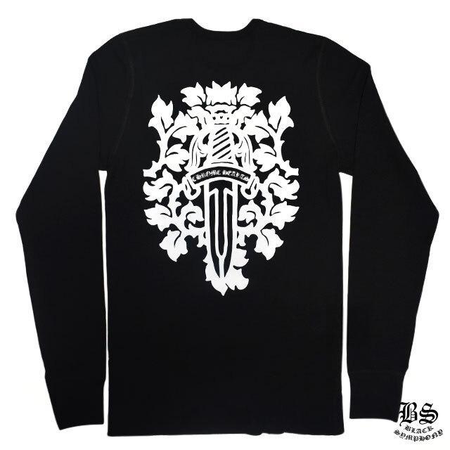 クロムハーツ ロングワッフルTシャツ ヘアリーダガーブラック