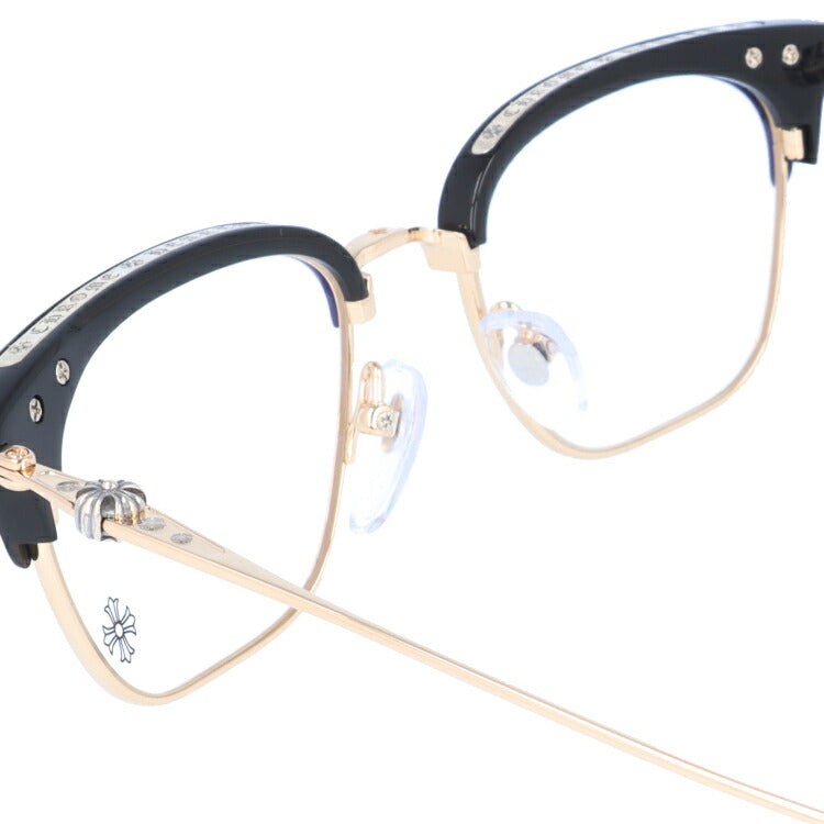 【選べる15色 ライトカラーレンズ】クロムハーツ ライトカラー サングラス CHROME HEARTS SLUNTRADICTION BK/GP 52 ブロー型 メンズ レディース アウトドア 運転 ドライブ レジャー UVカット 伊達 メガネ 眼鏡-サングラスハウス プラス