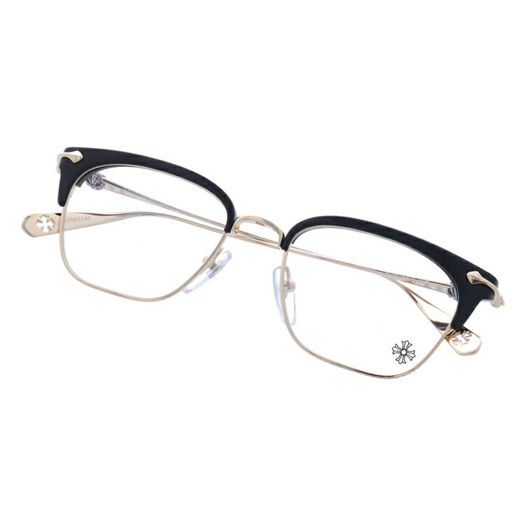 【選べる15色 ライトカラーレンズ】クロムハーツ ライトカラー サングラス CHROME HEARTS SLUNTRADICTION BK/GP 52 ブロー型 メンズ レディース アウトドア 運転 ドライブ レジャー UVカット 伊達 メガネ 眼鏡-サングラスハウス プラス