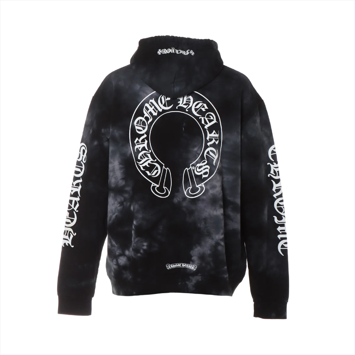 クロムハーツ パーカー コットン ブラック タイダイ ホースシュープリント