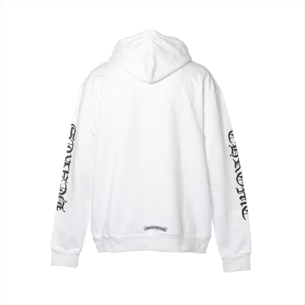 クロムハーツ パーカー コットン  ホワイト 袖ロゴ プリント