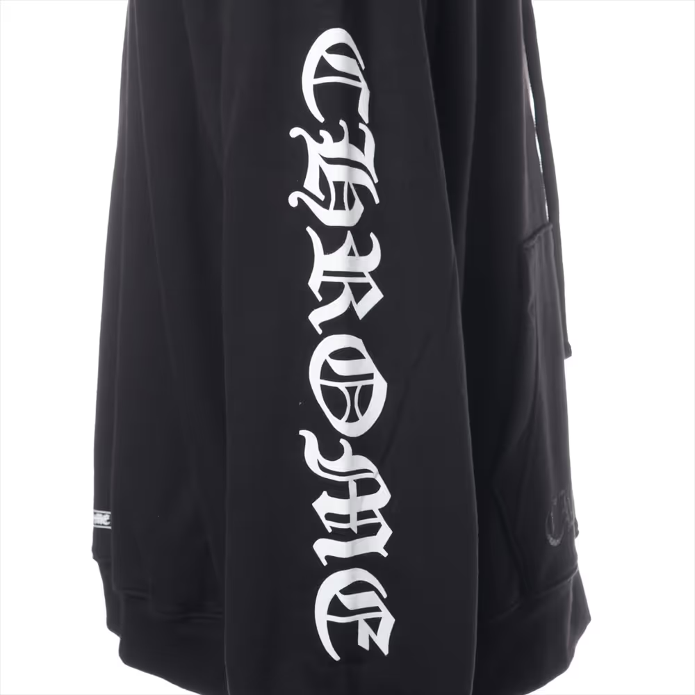 クロムハーツ パーカー コットンブラック ダガージップ 袖ロゴ