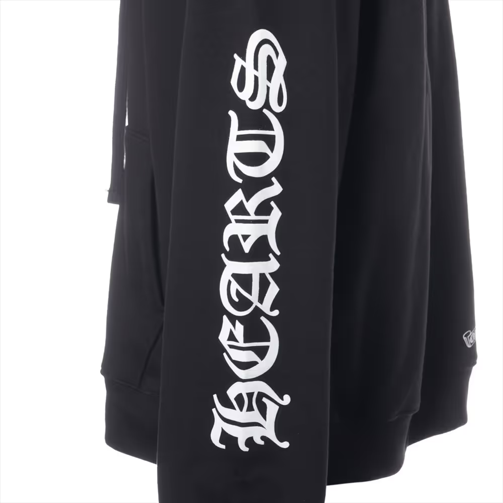 クロムハーツ パーカー コットンブラック ダガージップ 袖ロゴ