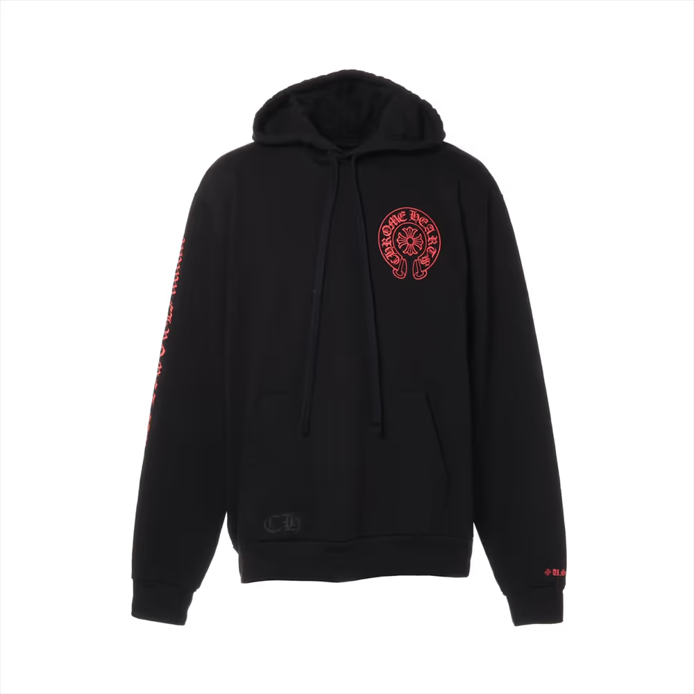 クロムハーツ パーカー コットン  ブラック×レッド